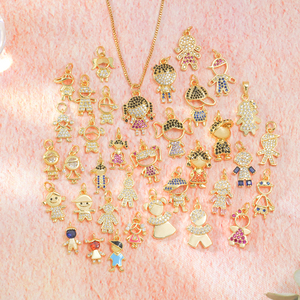 Collana con Ciondolo Trendy per Bambini Placcata Oro 18k con Smalto e Micro Pavé di Zirconi Cubici, Gioielli per Bambini - Product Image 2