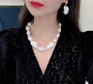 Collane da Donna in <span class=keywords><strong>Argento</strong></span> Sterling 925 Personalizzate, Perle Barocche d'Acqua Dolce di Alta Qualità 15-16mm, per Matrimoni e Fidanzamenti - Product Image 6