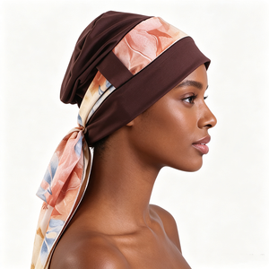 Turban pour femme tendance avec bande imprimée léopard, foulard pré-noué, turban extensible imprimé, bonnet chimio, couvre-chef - Product Image 1