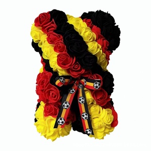 Ours en roses artificielles PE fait main, thème drapeau allemand, petit cadeau créatif, vente chaude - Product Image 2