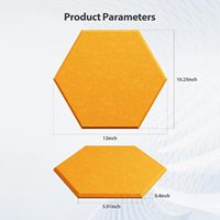 ZhenFornos Lot de 12 panneaux acoustiques hexagonaux autocollants en mousse haute densité (orange) |   Panneaux muraux insonorisants NRC 1.0 pour la maison