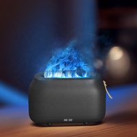 Difusor de Aromas Ultrasónico de Plástico para el Hogar y Hoteles, con Tanque de Agua de 0.5-1L, Simulación de Llama Nocturna