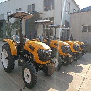 Tractor agrícola con toldo amarillo, rendimiento suave, fácil de controlar y operar, adecuado para diversas actividades agrícolas. - Product Image 1