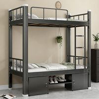 Lit superposé moderne en acier et bois, taille double, avec profil haut et bas réglables, meubles en fer pour chambre à coucher ou école