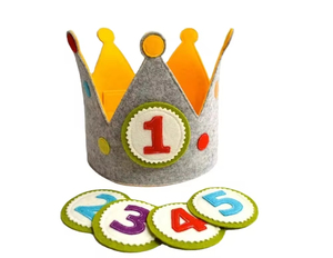 Couronne de reine en feutre, couronne de princesse, chapeau d'anniversaire pour enfants, décoration d'anniversaire, article populaire en promotion - Product Image 1
