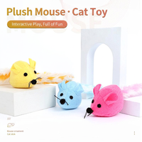 Jouet interactif pour chat avec souris colorée à longue queue et herbe à chat, pour chats d'intérieur
