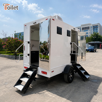 Prix d'usine Remorque toilettes mobiles de luxe à 2 postes avec climatisation pour location d'événements extérieurs et mariages