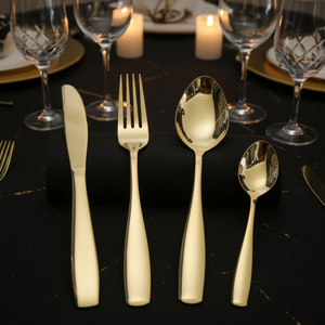 Wan Ye Da cuillère en or stocké peinture en aérosol blanche ensemble de fourchette et de couteau classique ensemble de couverts en acier inoxydable pour <span class=keywords><strong>le</strong></span> <span class=keywords><strong>camping</strong></span> - Product Image 4