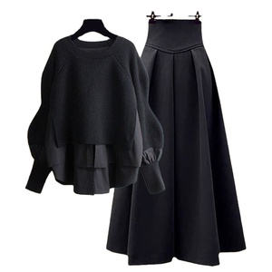 <span class=keywords><strong>Ensemble</strong></span> deux pièces vintage pour femmes, <span class=keywords><strong>jupe</strong></span> longue et <span class=keywords><strong>pull</strong></span> d'hiver, motif tricoté sur mesure, vente en gros - Product Image 2