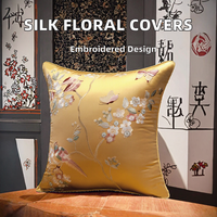 Nouvelles housses de coussin en soie brodées style chinois oiseaux et fleurs de haute qualité 2026 – Élégantes taies d'oreiller florales pour la maison