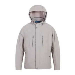 CORBONA jaket nilon pria, mantel gaya luar ruangan Multi saku dapat dilepas musim panas musim gugur