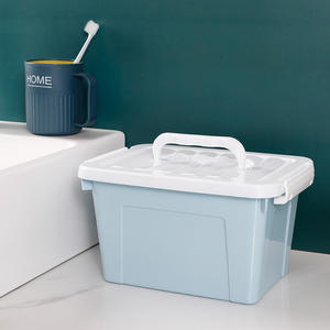 Boîte de rangement en plastique rectangulaire avec couvercle, organisateur portable de grande capacité pour jouets, rangement de chambre à coucher, armoire, JS-SN811 - Product Image 4