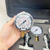 Universal Pressure Gauge Measuring Instrumentst Hydraulic Pressure Gauge Kit with 6 Test Couplings 3 Pressure Gauges With Tee