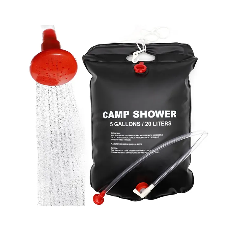 20L Pendurado PVC Portátil Camping Shower Bag Saco De Chuveiro Solar Com Cabeça Switchable