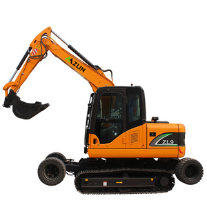 Miniexcavadora AZUN ZL120 Negra, Híbrida con Ruedas, Máquina Excavadora con Radio de Giro Corto - Product Image 2