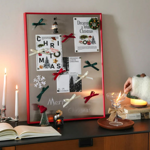 Tablero <span class=keywords><strong>de</strong></span> Fotos Magnético Minimalista Hecho a Mano, Marco <span class=keywords><strong>de</strong></span> Aluminio y Acero Inoxidable Cepillado, Decoración <span class=keywords><strong>de</strong></span> Pared para Fotos <span class=keywords><strong>de</strong></span> Paisajes y Notas - Product Image 1