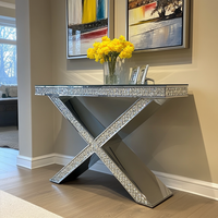 Nouveau design miroir moderne de luxe table console diamants cristal meubles de maison pour le salon ou l'entrée