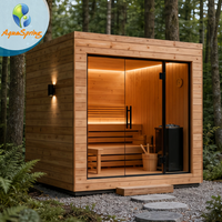 Sauna carré extérieur en cèdre rouge de qualité supérieure, sauna traditionnel à vapeur sèche pour 2 à 4 personnes, spa à domicile, design pour jardin