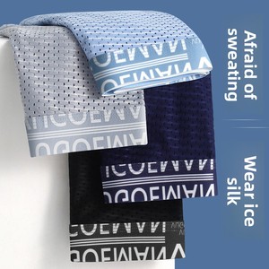 Sous-vêtements <span class=keywords><strong>pour</strong></span> hommes <span class=keywords><strong>en</strong></span> <span class=keywords><strong>soie</strong></span> glacée tricotée ODM, caleçons boxers fins et respirants <span class=keywords><strong>en</strong></span> maille, couleur unie, confortables - Product Image 1