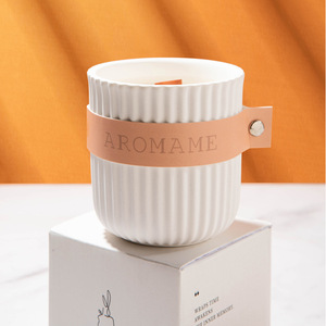 AIKUN Luxury Ceramic Jar Scented <b>Candle</b> Aroma <b>Candle</b> Home Decoration Thanksgiving Diwali Gift Soy Wax Wood <b>Wick</b> <b>Candles</b> - Product Image 3