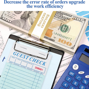 สมุด<span class=keywords><strong>เช็ค</strong></span>คู่สำหรับพนักงานเสิร์ฟ, สมุดบันทึกสำหรับพนักงานรับออเดอร์อาหารในร้านอาหาร - Product Image 6