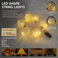 Lampu LED Bentuk Tali Guirlande Lumineuse Kaca Borosilikat Mesh Putih Hangat Dekorasi Pernikahan Produsen Lampu Natal