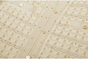Abito Lungo in <span class=keywords><strong>Maglia</strong></span> con <span class=keywords><strong>Bottoni</strong></span> Decorativi, Stile Francese, Maniche Corte, Collo Tondo, Elegante e Casual per Ufficio - Product Image 3