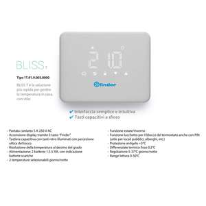 Thermostat numérique Finder 1T9190030000 Série 1T Blanc Contrôle intelligent de la climatisation pour la maison - Product Image 4