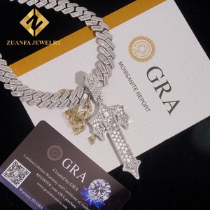 Joyería Zuanfa, Collar con Colgante de Espada de Plata de Ley 925 con Incrustaciones de Moissanita, Joyería Hip Hop, Regalo para Hombre - Product Image 3