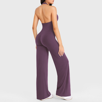 Combinaison décontractée pour femme avec logo personnalisé, design halter, sans manches, séchage rapide, mode, douce, anti-humidité, pour l'entraînement et l'exercice