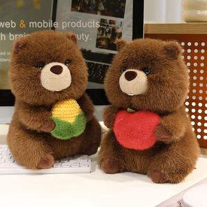 Marmotta peluche giocattolo di peluche per bambini compagno di compleanno regalo rosicchiato bambola ricamata che tiene il mais Apple PP cotone - Product Image 1