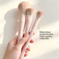 Ensemble de pinceaux de maquillage en cheveux synthétiques végétaliens, 13 pièces, pinceaux de maquillage de haute qualité, marque privée, rose, avec sac pour les yeux et le visage