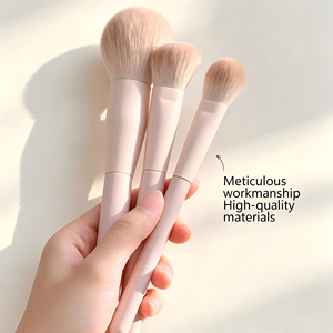 Ensemble de pinceaux de maquillage en cheveux synthétiques végétaliens, 13 pièces, pinceaux de maquillage de haute qualité, marque privée, rose, avec sac pour les yeux et le <span class=keywords><strong>visage</strong></span> - Product Image 4