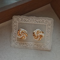Anting Mutiara Air Tawar Geometris Aimgal Buatan Tangan Berlapis Emas 18K Perak 925 Premium untuk Pesta & Liburan