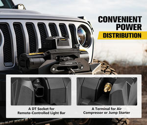 BUNKER INDUST 13000LBS 12V 합성 로프 전동 윈치, SUV 자동차 4x4 오프로드 구난용 방수 무선 리모컨 - Product Image 5