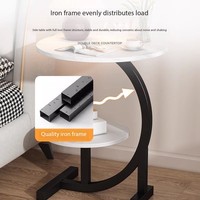Table basse de salon, petite table ronde, table d'appoint mobile pour canapé, chambre créative et simple, balcon, loisirs