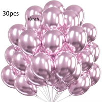 30 ballons en latex métallisé argenté, chromé, doré et violet de 10 pouces, recyclables et durables, pour Halloween, baby shower, fête des mères, Noël