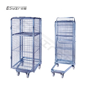 Nestable Metal depolama katlanabilir depo haddeleme kaynaklı tel örgü güvenlik konteyneri kafesi - Product Image 1