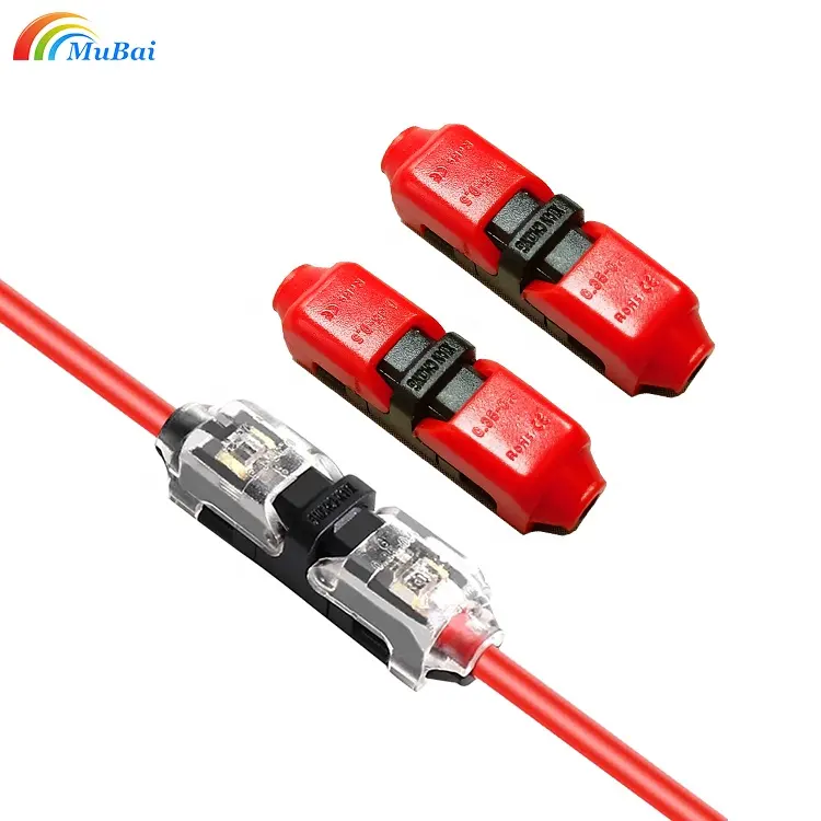 Connecteurs d'épissure de fil solide de roche basse tension connecteur rapide en forme de I sans soudure 1 broche pour câble 24-18awg