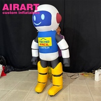 Petit robot gonflable décoré de dessins animés, mascotte de robot gonflable pour la publicité