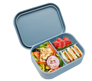 3 Compartment Silicone Bento <b>Lunch</b> <b>Box</b> Container,Leak-Proof Salad Bento <b>Box</b> for Adult, Microwave Safe - Product Image 1