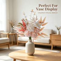 Bouquet de fleurs artificielles en soie, arrangements floraux pour mariages, centres de table pour mariée, décoration intérieure rustique, vase floral