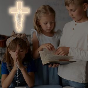 Jesus Letreros Neon LED indoor hanging ambient light church <b>sign</b> wall decoration light entrance indicator light luminous <b>sign</b> - Product Image 4