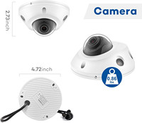 Kamera IP POE Dome Mini Profil Rendah 6MP yang Sesuai NDAA, Luar Ruangan, Pintar, VCA AI, Warna Malam, Mikrofon Internal, Lensa 2.8mm Sudut Lebar