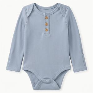 Individuelles Logo Bambus Baby Strampler-Set mit Mütze Neugeborenen Bodysuit Schlafanzug OEKO-TEX CPC Zertifiziert Umweltfreundlicher Gerippter Bambus Einteiler - Product Image 2