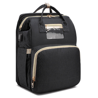 Sac à dos multifonctionnel pour maman, grande capacité 20L, style anglais, polyester, fermeture éclair étanche, avec port USB, pour printemps/été