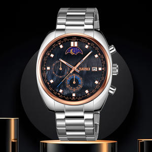 Reloj SKMEI 9325 para Hombre, Deportivo, Cuadrado, de Lujo, Estilo Antiguo, de Negocios, Luminoso, de Cuarzo, Acero Inoxidable, Analógico, con Fase Lunar, Fecha y Cronógrafo - Product Image 2