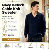 Nouveau Pull en Laine Col V pour Homme Hiver 2026, Pull Tricoté Épais et Chaud Uni, Haut Décontracté Basique en Maille pour Couche de Base, Vente en Gros ODM