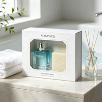 Boîte cadeau rigide en papier magnétique de luxe personnalisée avec fenêtre transparente, boîte d'emballage pour coffret cadeau de parfum, savon, cosmétiques, coffret cadeau pour spa