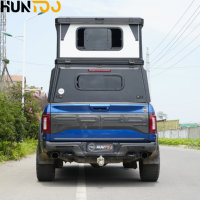 Carpa de Techo Rígida Huntoo, Duradera y Ligera, con Carcasa de Aluminio, Tipo Pop-Up, para Camioneta, Compatible con Jeep Gladiator, Hilux, Tacoma
